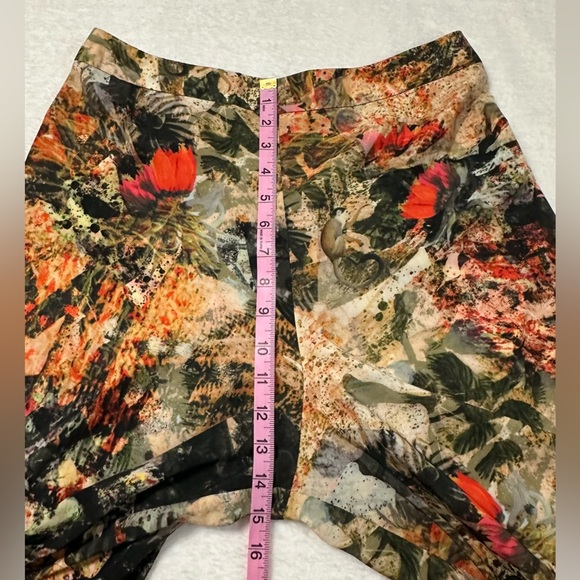 Alice + Olivia Floral Print Wide Leg Peasant Pants With back Zipper - Picture 8 of 16